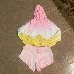 Victoria Secret Cropped Hoodie and Short set